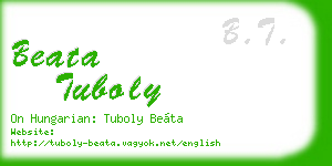 beata tuboly business card